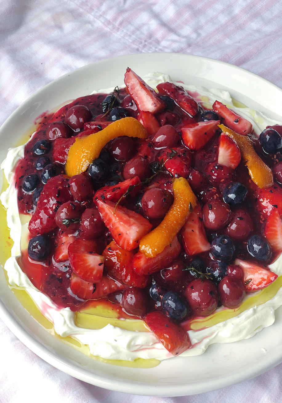 Photo of Labneh with Summer Fruits & Orange Oil Dressing