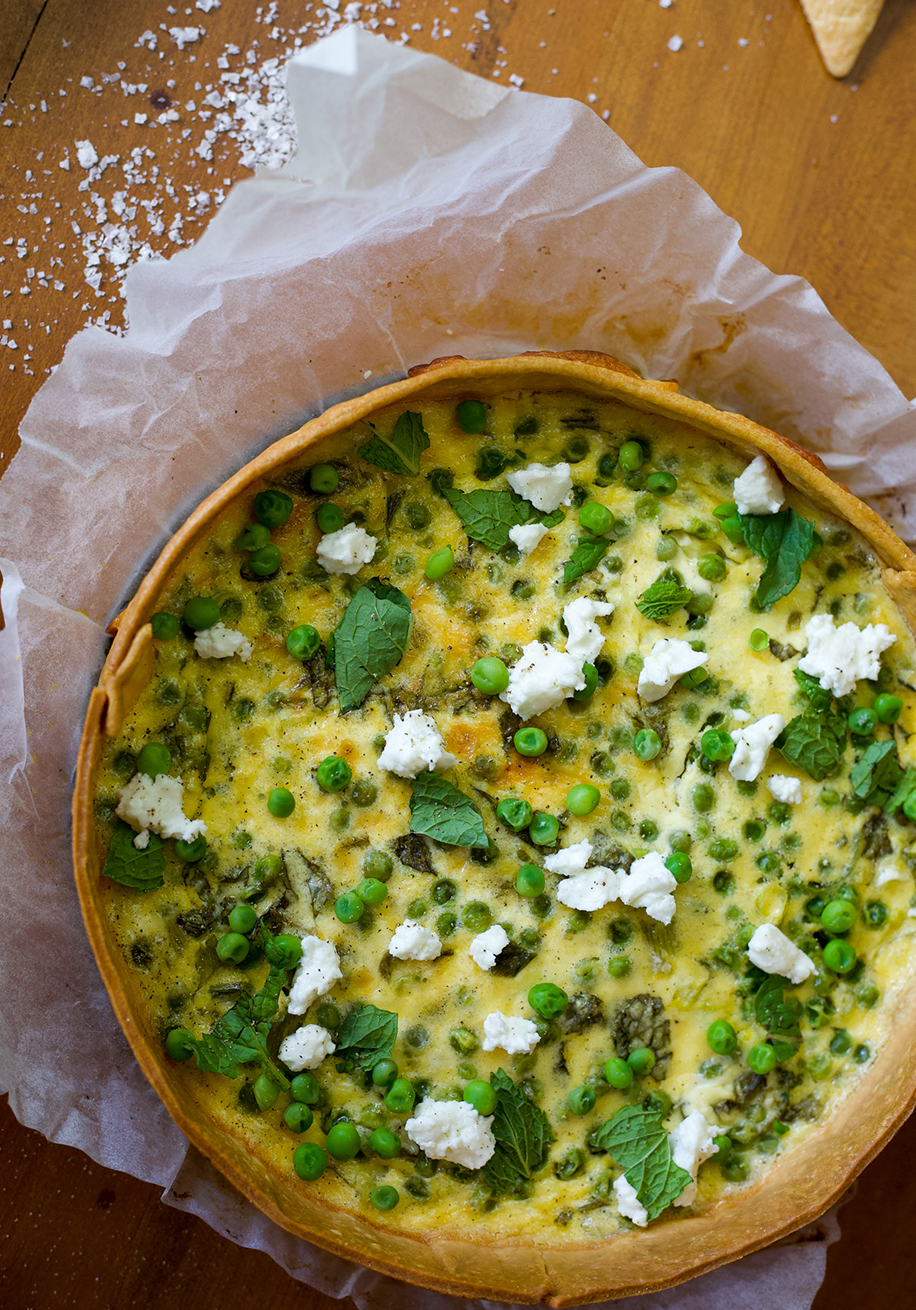 Photo of Pea, Mint and Goat Cheese Tart