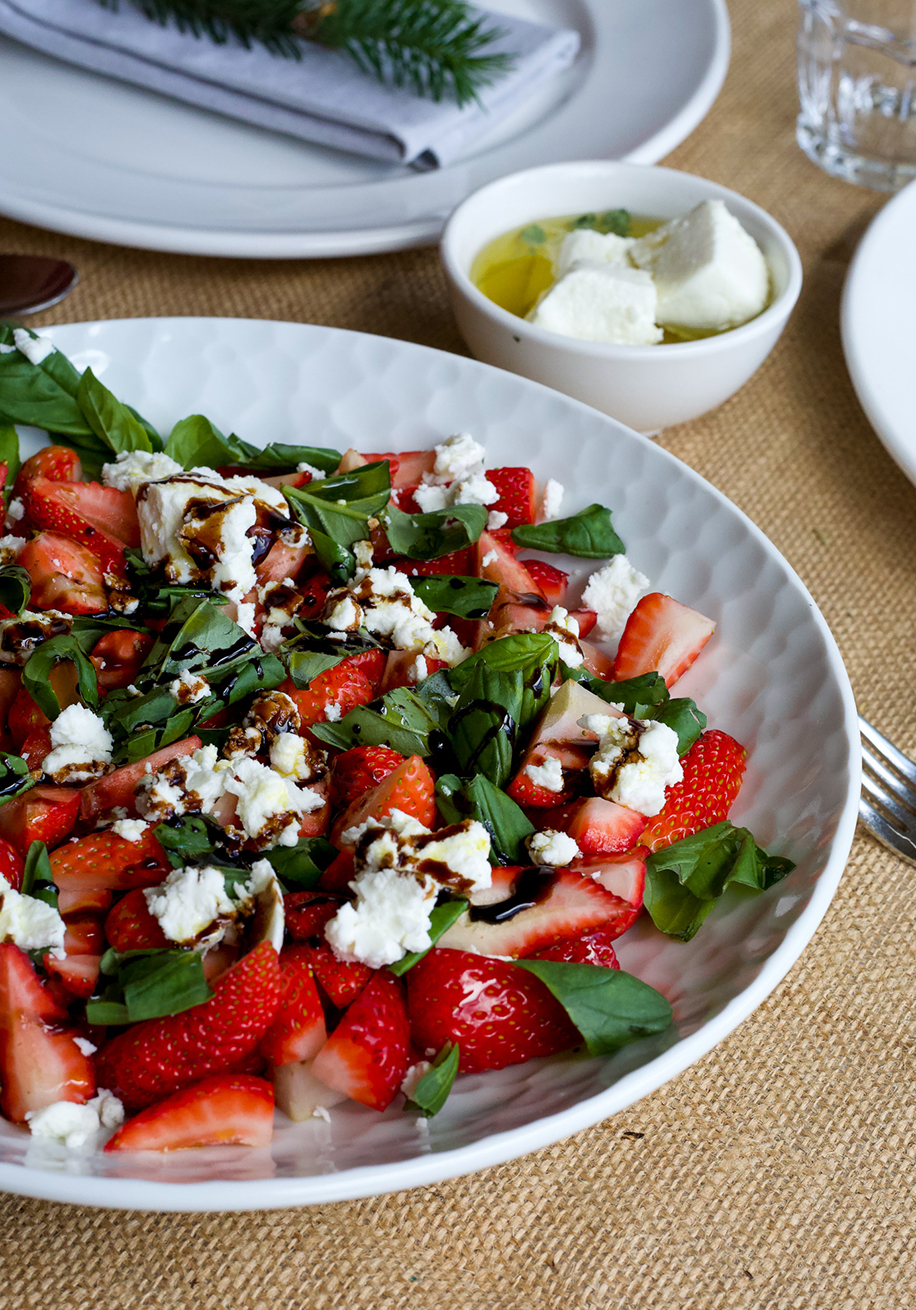 Photo of Strawberry Salad with Basil and Balsamic Vinaigrette
