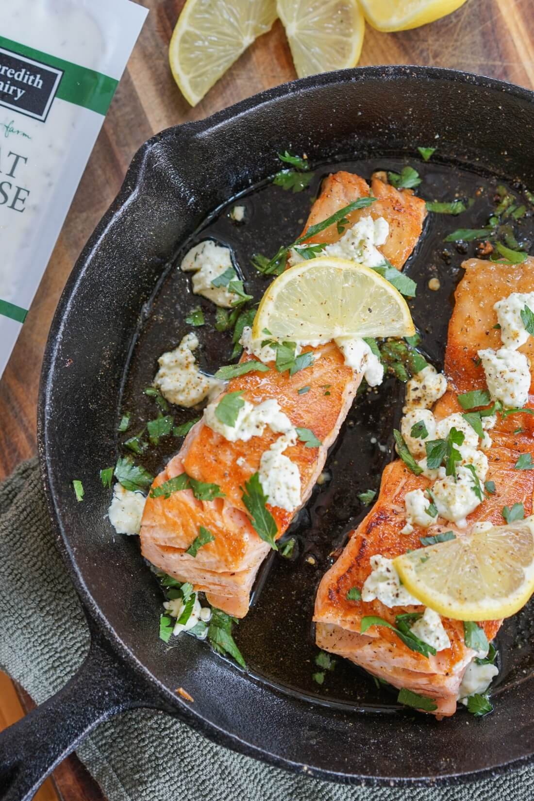Photo of Pan Seared Salmon with Dill Goat Cheese