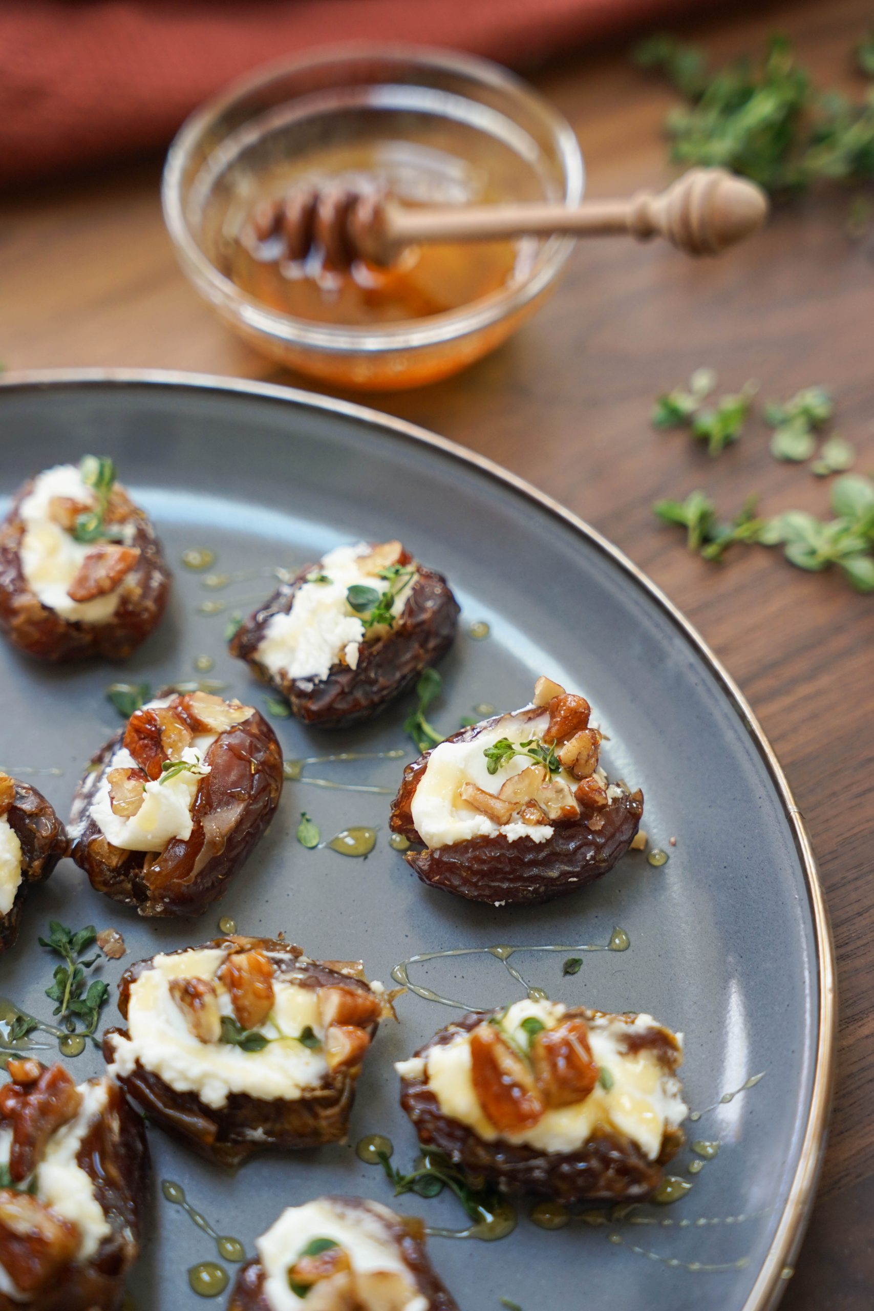 Photo of Stuffed Dates with Goat Cheese, Honey and Pecans