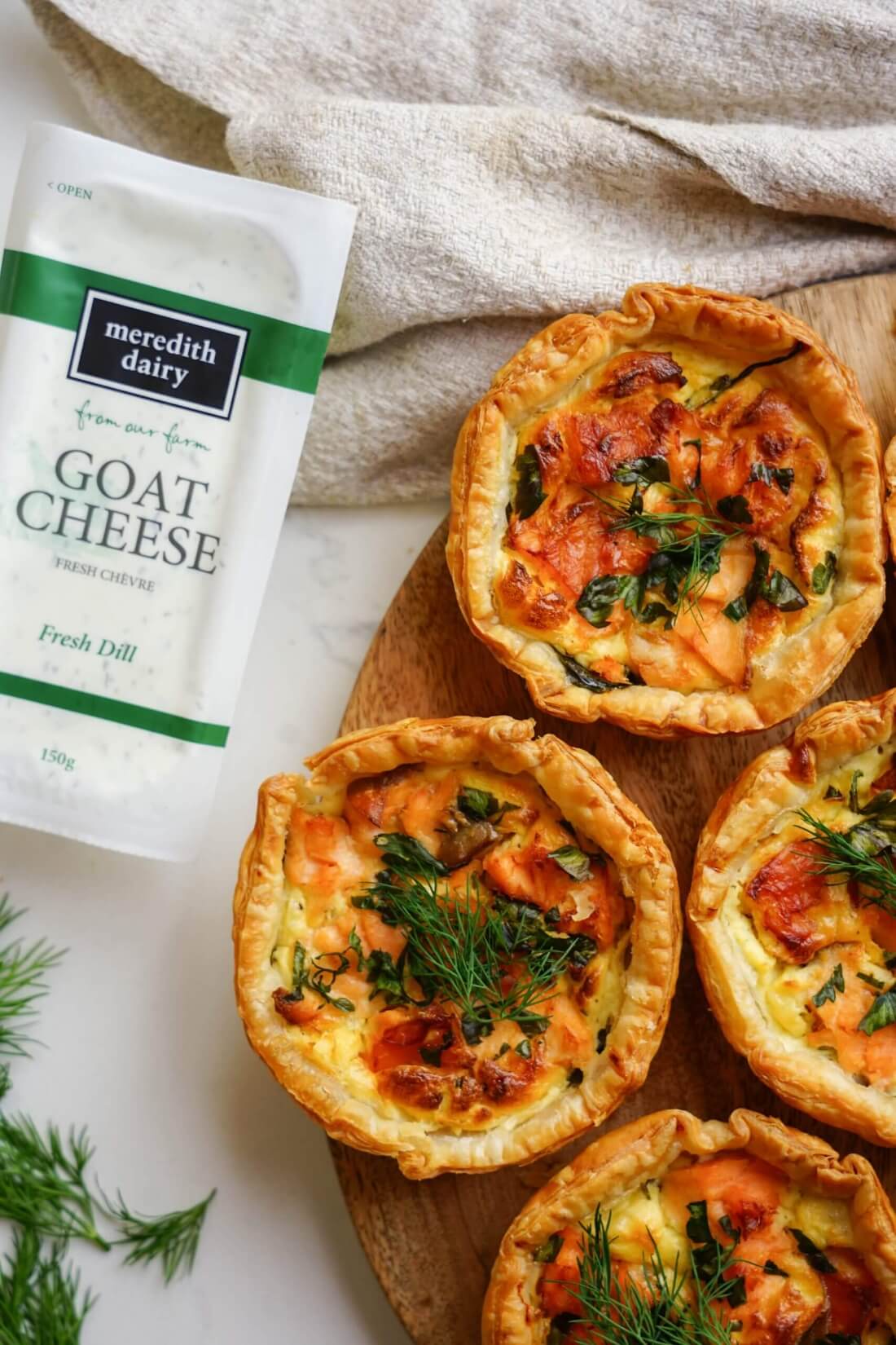 Photo of Smoked Salmon Tarts with Dill Goat Cheese