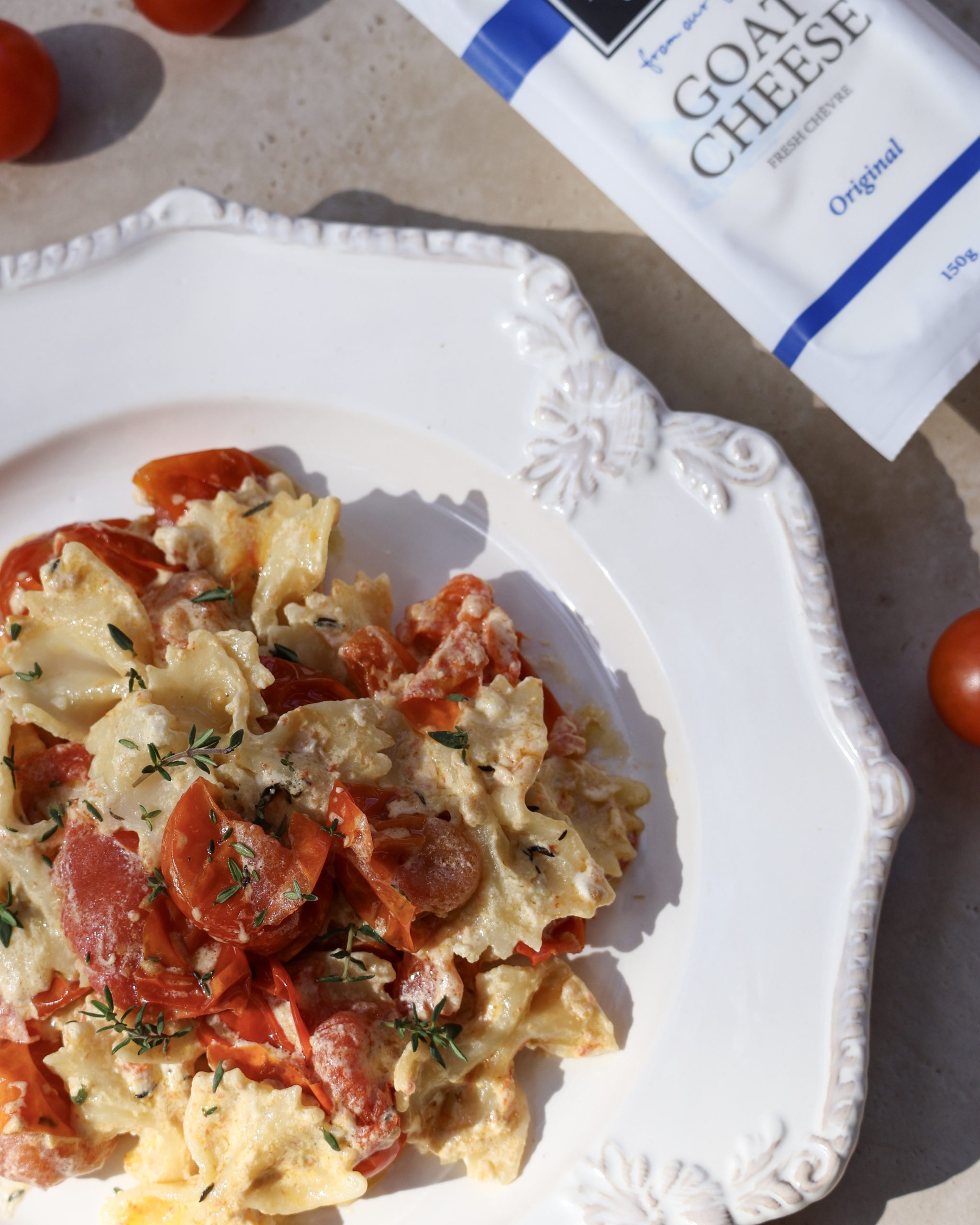 Photo of Cherry tomato and goat cheese pasta