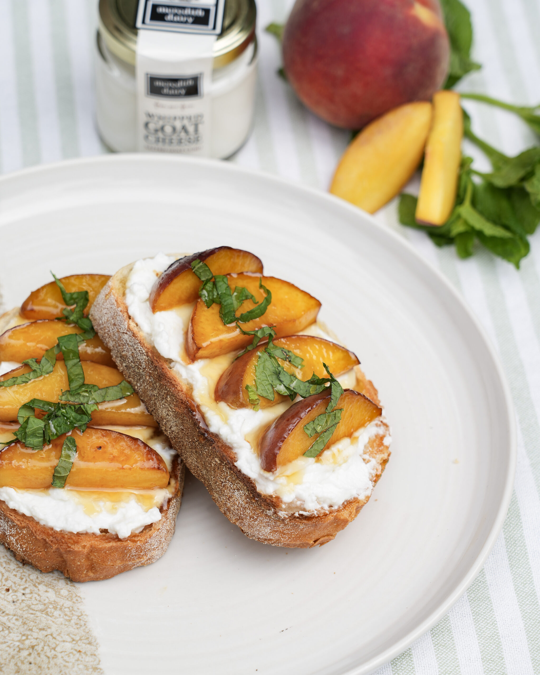 Photo of Caramelised Peach and Whipped Goat Cheese Toast