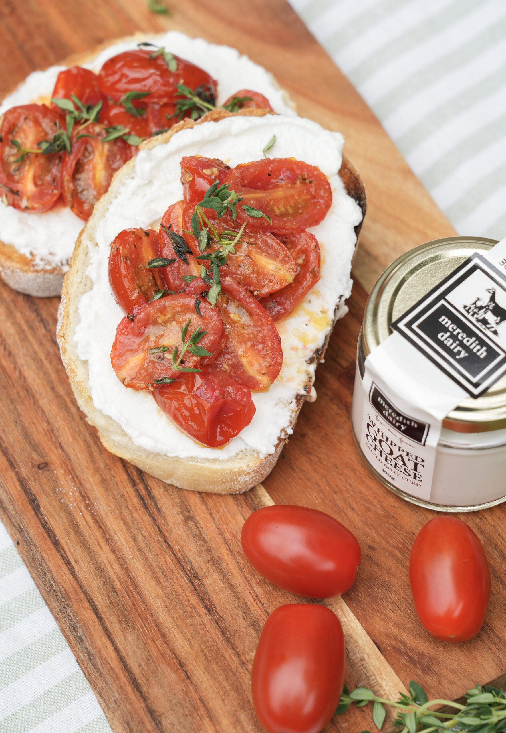 Photo of Sautéed Cherry Tomato and Whipped Goat Cheese Toast