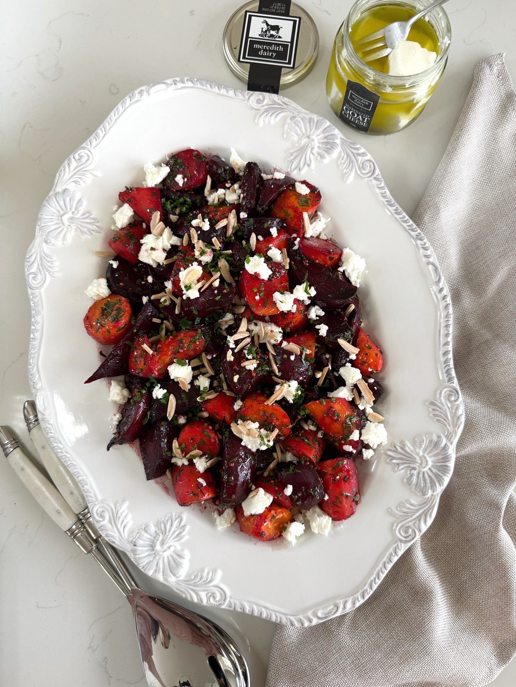 Photo of Warm Roasted Beetroot, Carrot and Meredith Goat Cheese Salad
